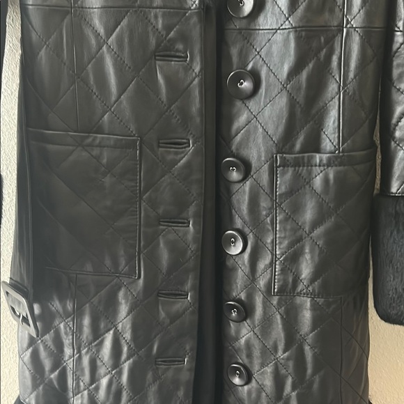 Bebe Black leather Quilted Coat - Picture 7 of 15